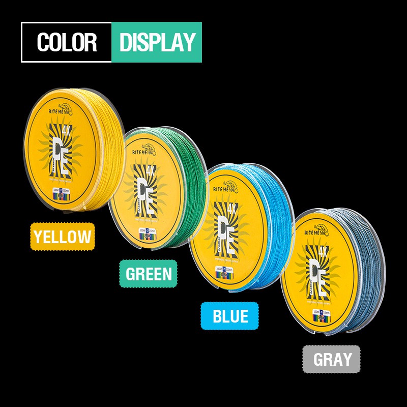 Biteme 100m 4X PE Line Braided Fishing Line10-120LB 4 Strands Multifilament Fishing Line