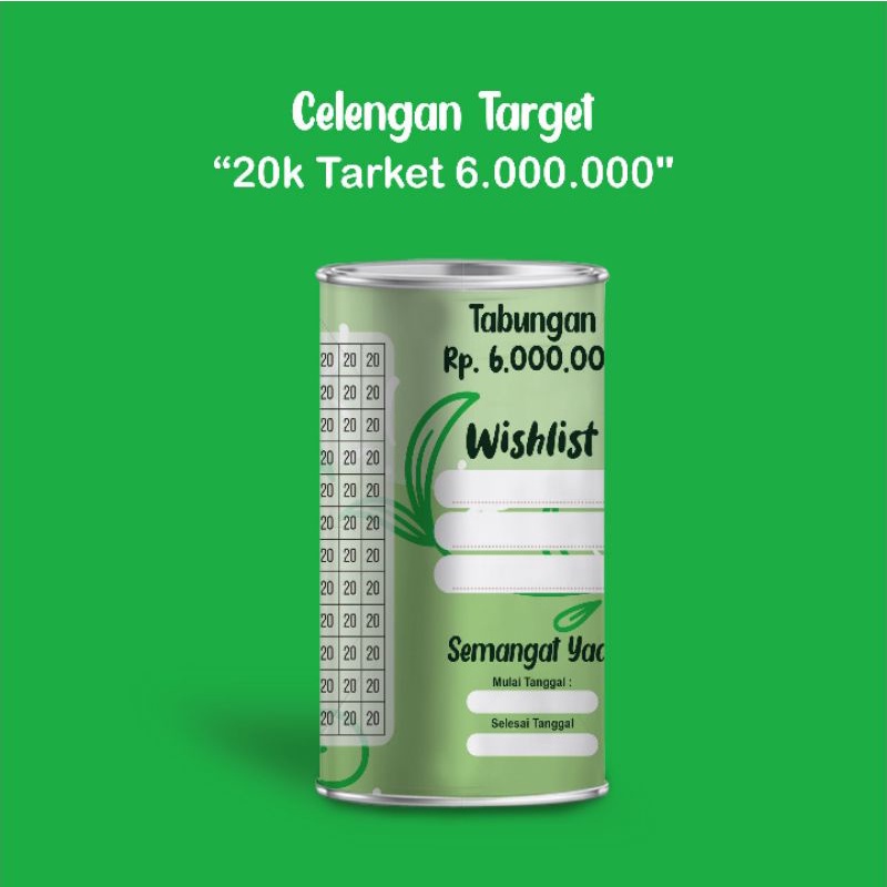 CELENGAN TARGET MURAH CELENGAN VIRAL CELENGAN TIKTOK TABUNGAN BUKA TUTUP ( MEDIUM 20 RIBU TARGET 6 J
