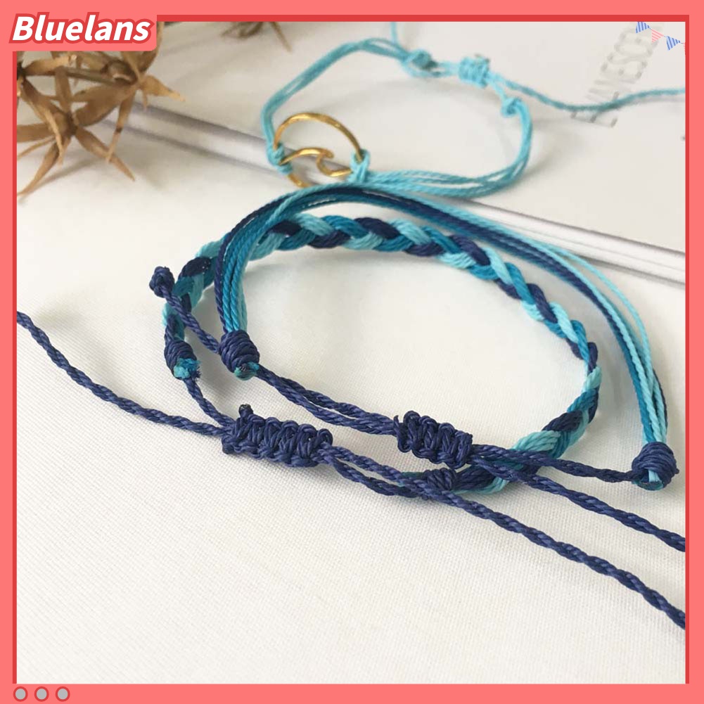 3pcs Gelang Bangle Adjustable Desain Gelombang Laut Untuk Wanita