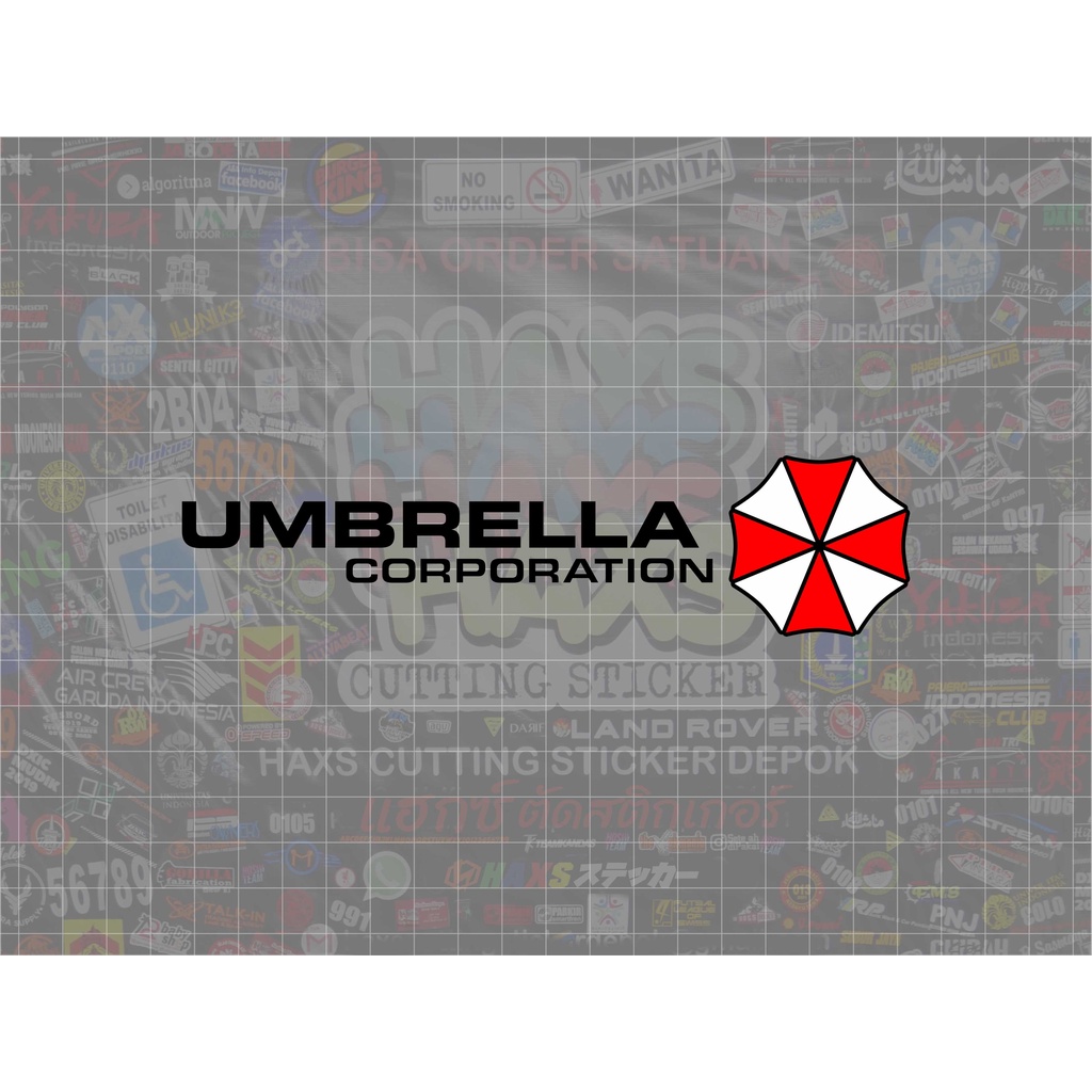 Cutting Sticker Umbrella Corporation Ukuran 20 Cm Untuk Mobil dan Motor