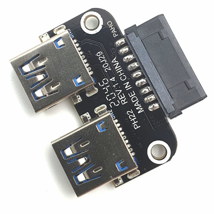 usb 20 pin to dual usb type A 3.0 motherboard adapter cabang mobo