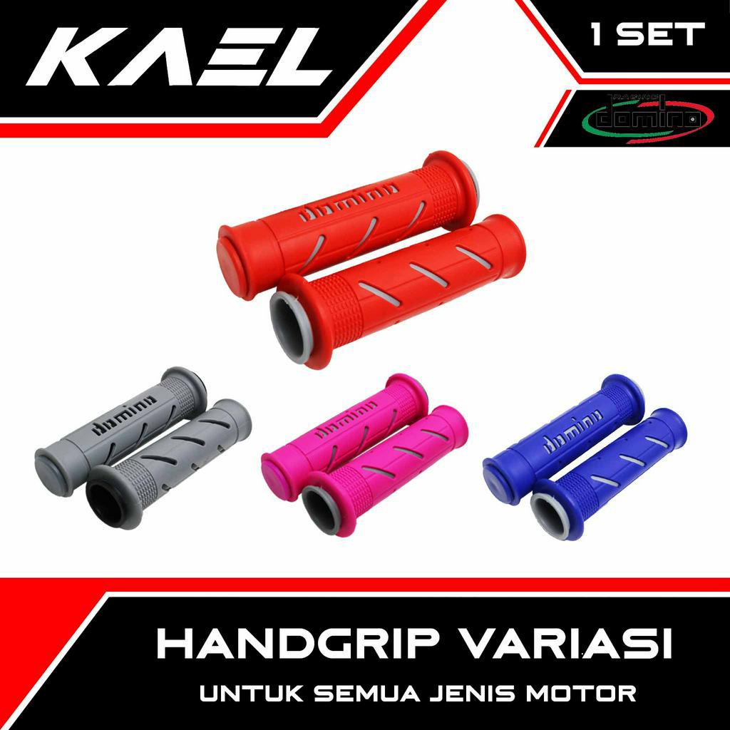 Handgrip Sisik Domino Universal Handle-Hand Grip-Fat-Pad Handfat-Handpad-Handlegrip Garis Variasi Untuk Semua Jenis Motor Hitam-Merah-Biru-Kuning-Abu-Hijau