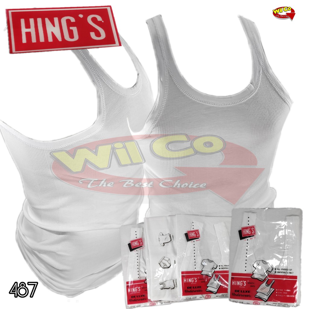 K487 - KAOS DALAM SINGLET PRIA PAKAIAN DALAM PRIA HING'S SIZE 32 WARNA PUTIH HARGA PER 1 PCS