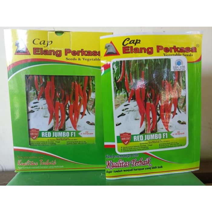Benih Cabe Besar Unggulan Red Jumbo F1 10gr Cap Elang Perkasa