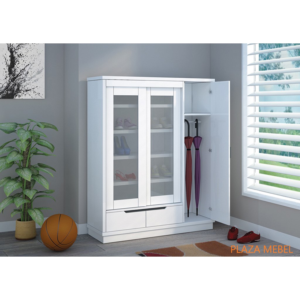 Tempat Lemari cabinet Rak Sepatu Siantano Putih Minimalis RS 605