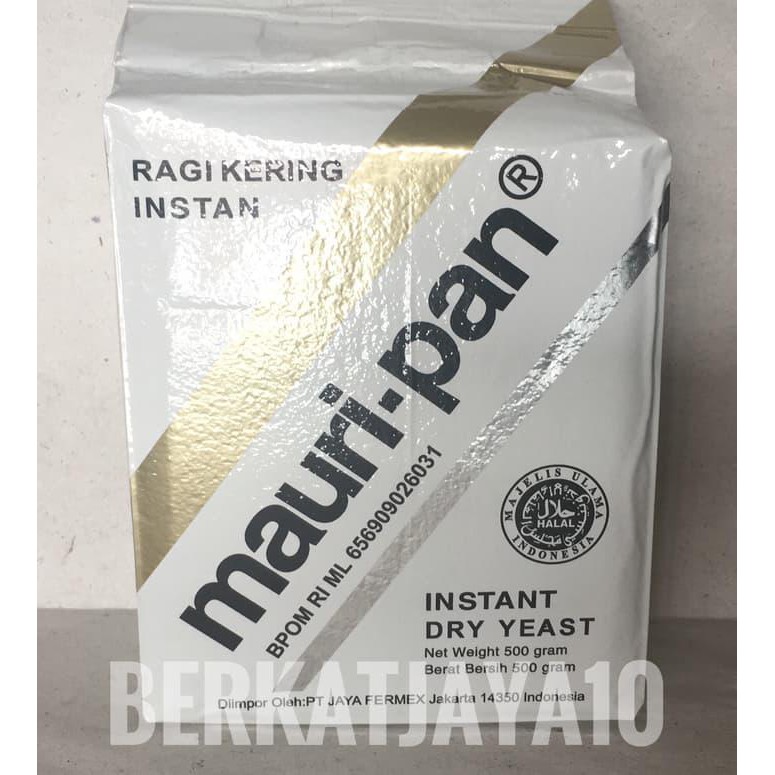 

Mauripan Gold Instant Dry Yeast (Lokal) Ragi roti 500 Gram BERKUALITAS
