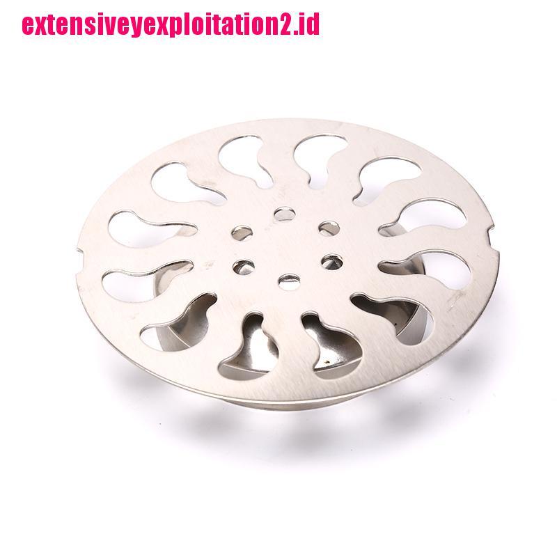1pc Penutup Saluran Pembuangan Lantai Anti Sumbat Bentuk Bulat Bahan Stainless steel