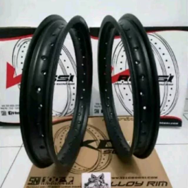 VELG SEPASANG MEREK ROSSI UKURAN 140 - 140 RING 16 WARNA HITAM