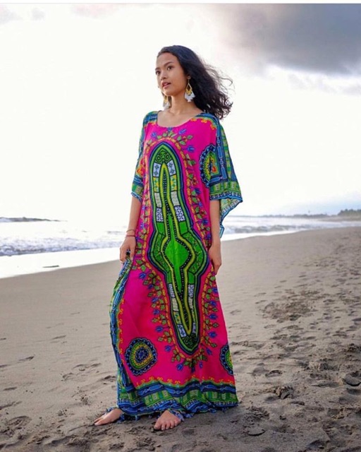 TropicaBali - Long Dashiki Kaftan Ethnic Bohemian