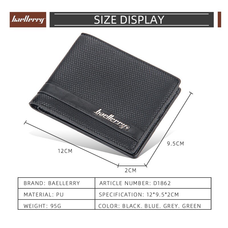 BAELLERRY D1862 Dompet Pria Bahan Kulit PU Leather Premium WATCHKITE WKOS