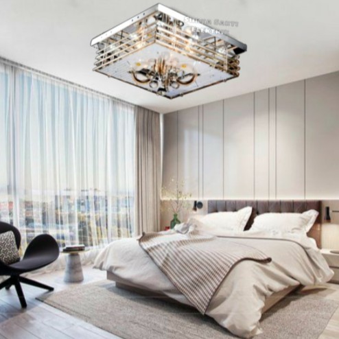 lampu Hias Plafon Remote Kotak Kristal