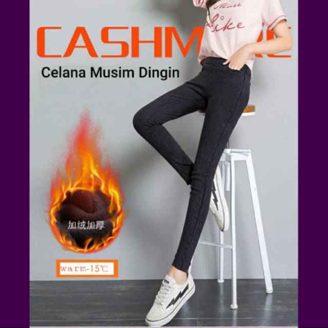 celana Jeans Wanita  Musim Dingin / Long John Thermal jenas 06