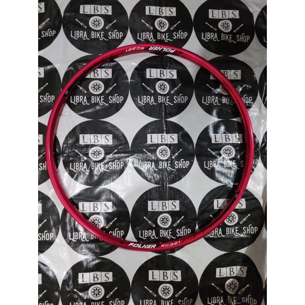 SATU PASANG RIMS FOLKER XC361 XC-361 32H 27.5 MTB MATA IKAN MERAH