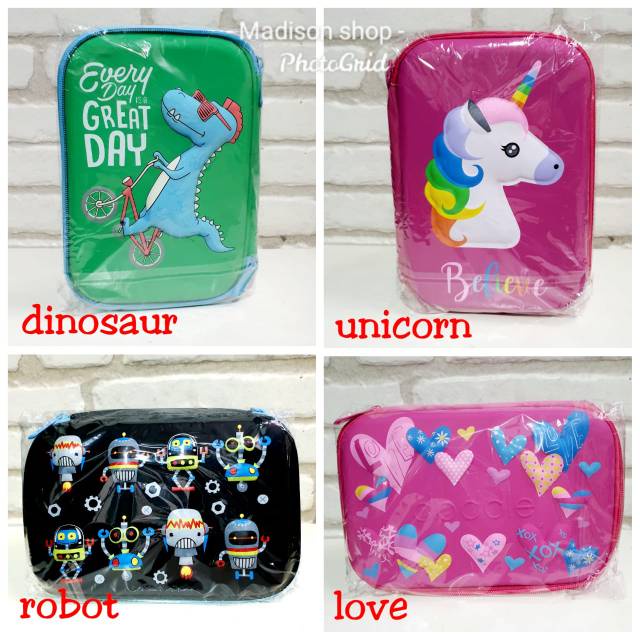 Pencil Case Unicorn Smiggle Tempat Pensil Jumbo Kado Anak Murah Peralatan Tulis ATK  Dinosaur Robot