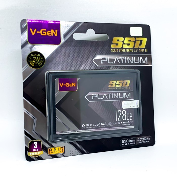 SSD SOLID STATE DRIVE V-GEN PLATINUM 128GB VGEN 128 GB 2.5&quot; SATA III 3 GARANSI RESMI