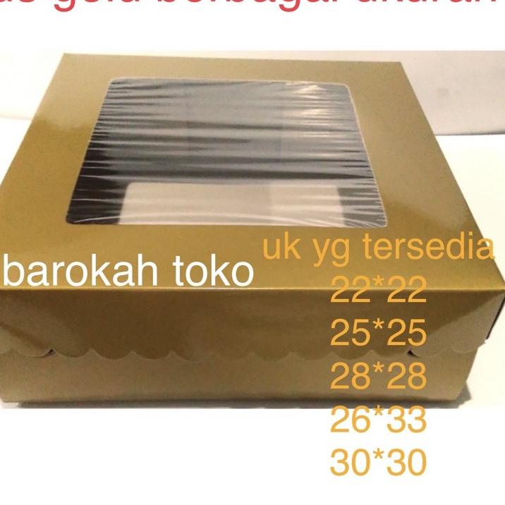

☋ Dus Gold berbagai ukuran / dus kue warna gold ukuran 22*22, 25*25, 28*28, 26*33, 30*30 ♡