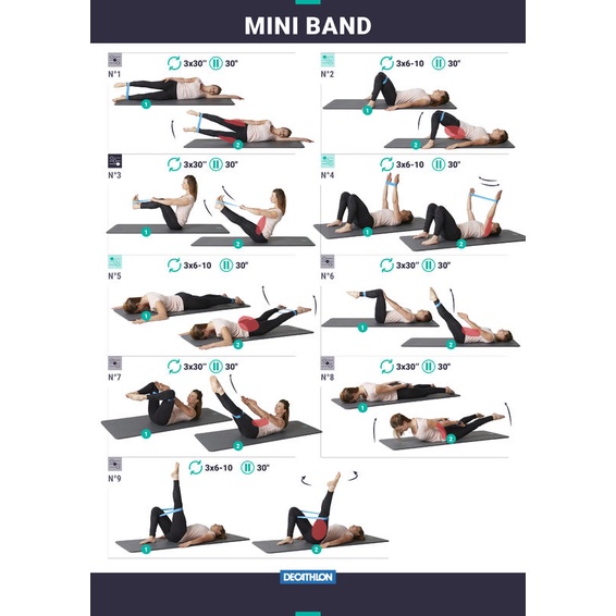 NYAMBA Pita Mini Elastis Pilates Yoga Isi 3 Pcs