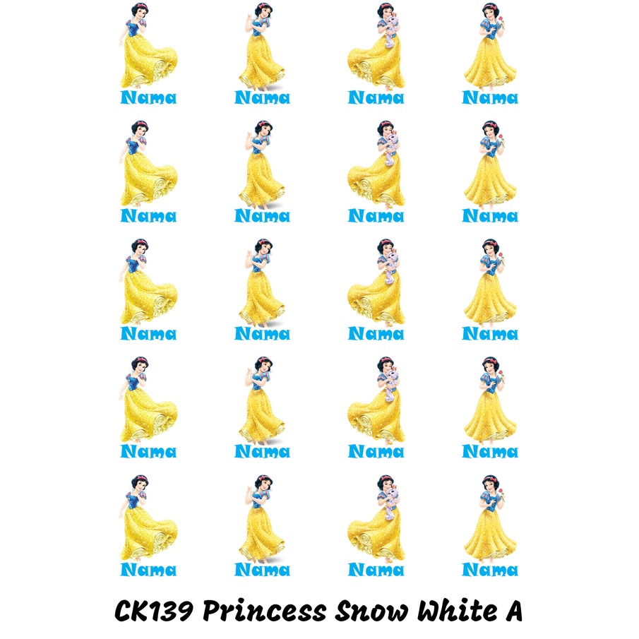 

Sticker Nama Cutting Label Waterproof Tahan Air Snow White A (CK139)
