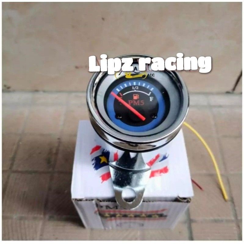 Speedometer amper bensin led jarum/ Fuel meter bensin analog led body crome