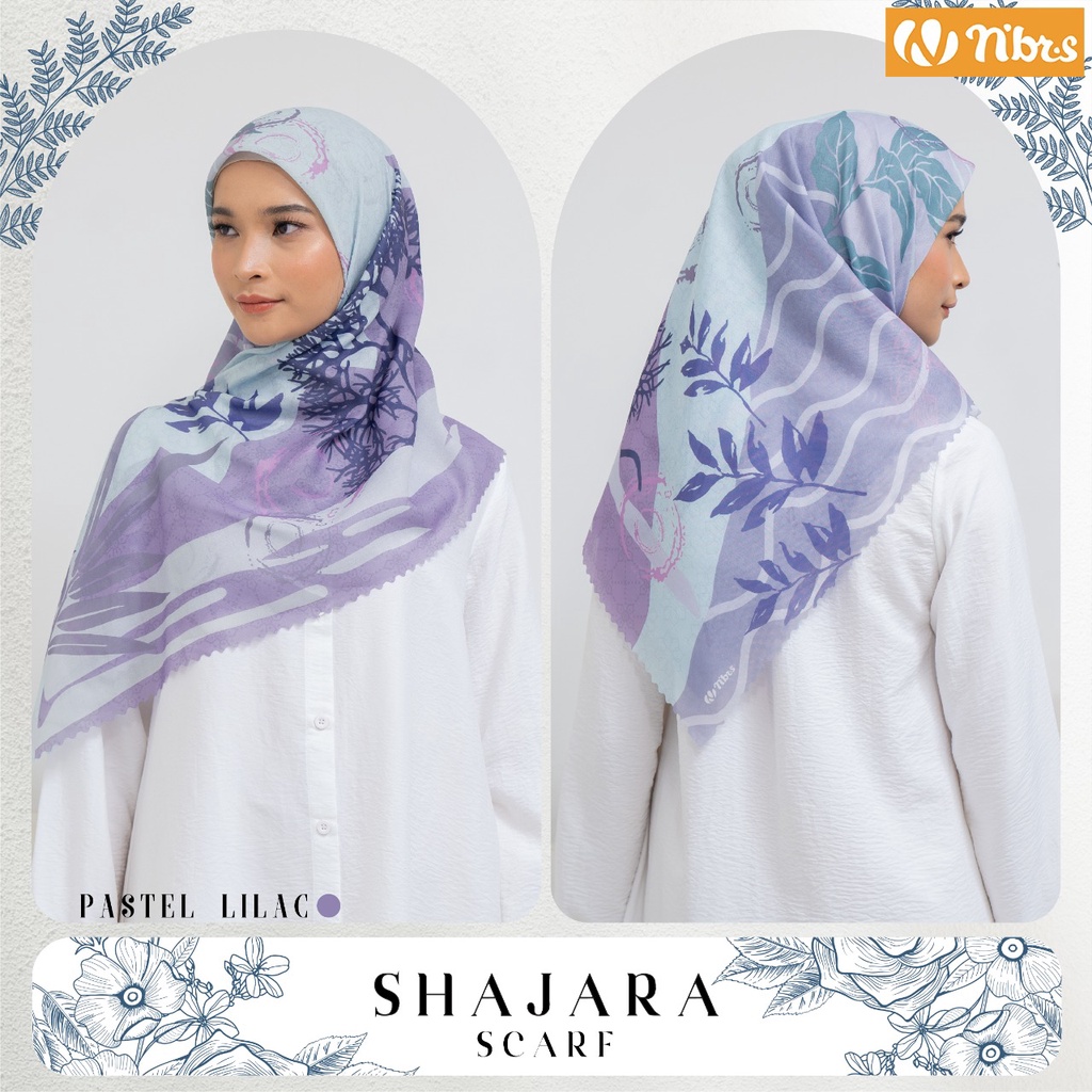 NIBRAS HIJAB SHAJARA SCARF HIJAB MODERN KEKINIAN BAHAN VOAL MOTIF PRINT by NIBRAS HIJAB