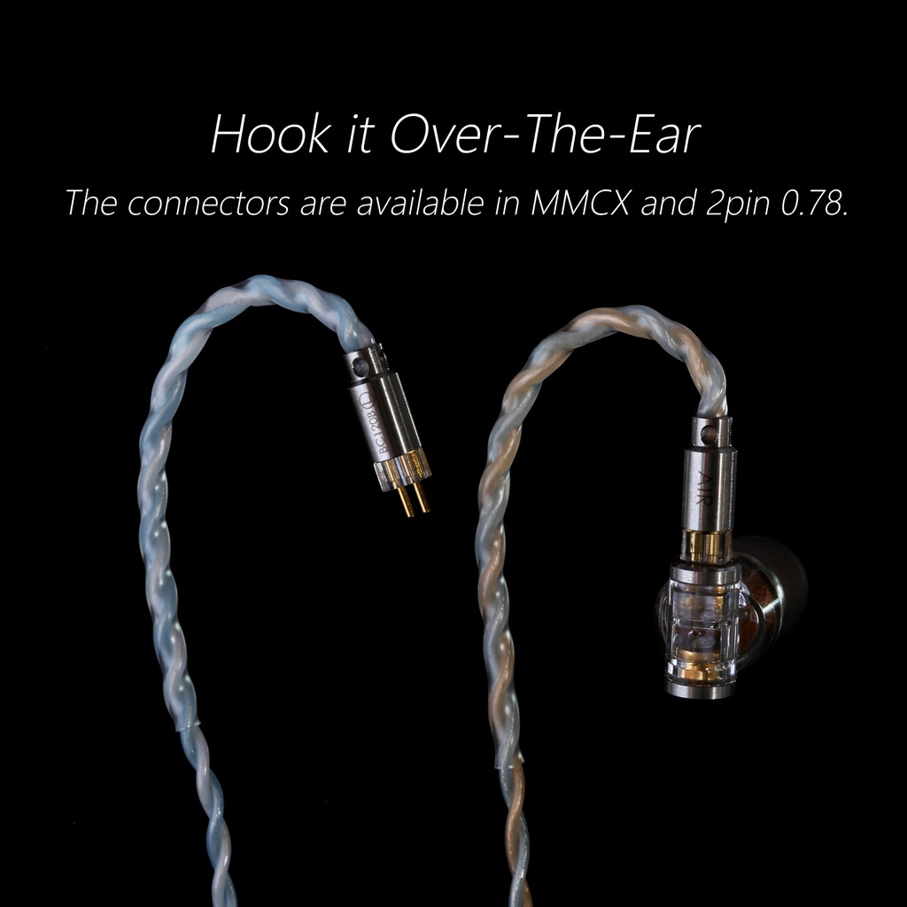 DD ddHiFi BC120B (Sky) Air Series Earphone Cable, 2.5/3.5/4.4mm Plug, MMCX/0.78 2Pin Connector HiFi Upgrade Headphone Cable