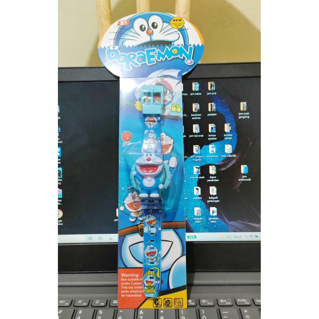 Jam tangan anak  musik bermotif karakter banyak T melodi musik led-Doraemon