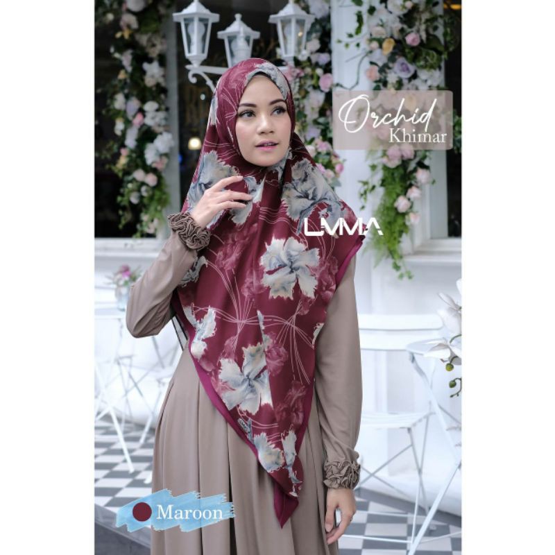 Khimar printing orchid umma