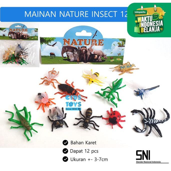 MAINAN BINATANG KARET NATURE INSECT 12 PCS | SERANGGA KARET