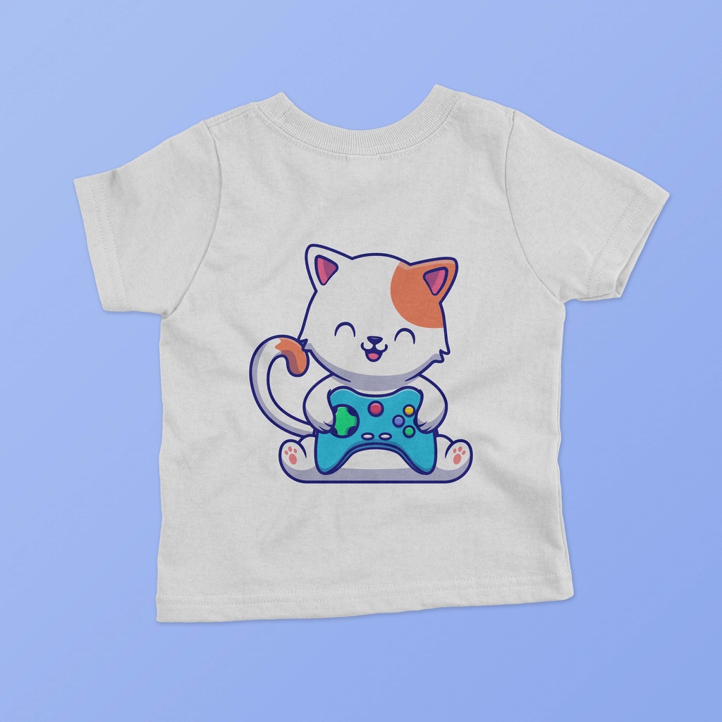 Kaos Anak Cowok Cewek Cat Kucing Lucu