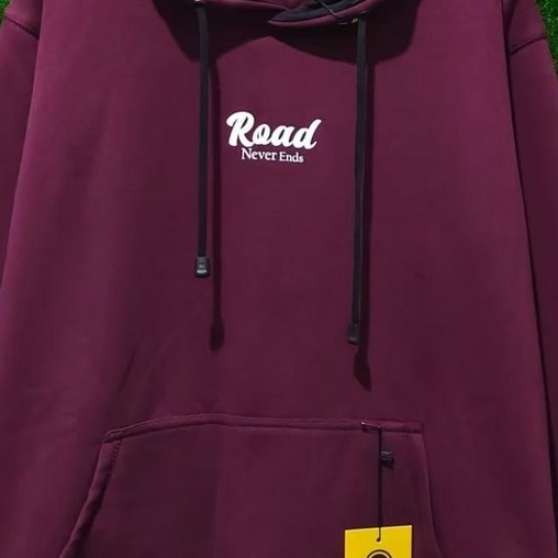 Mymicry Jaket Sweater Hoodie Aesthetic Warna Burgundy Road Never End Pria Wanita Premium Original Distro Sweeter Hudie Premium Lokal Berkualitas