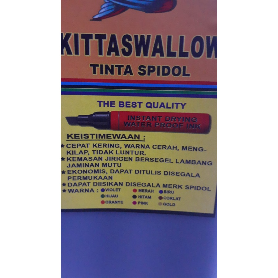 

Swallow Tinta Permanen 1L Cepat Kering Ekonomis SF6