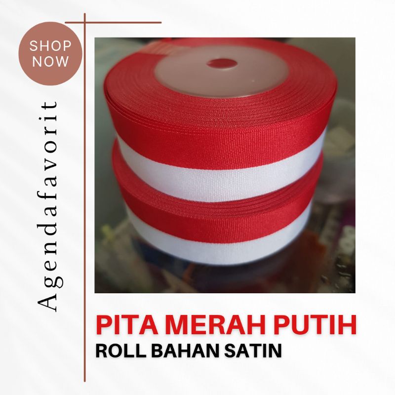 

Pita Merah Putih /Pita satin merah mutih/pita merah putih plastik