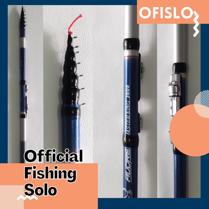 Joran Tegek Audrey fiber 3608 kaku set kolong komplit