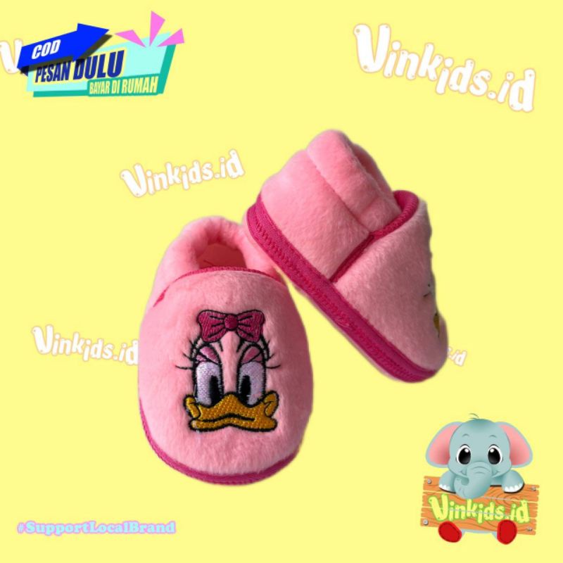 Sepatu Bayi Laki Laki Perempuan 0 12 Bulan Karakter Kartun Bebek Pink / Prewalker