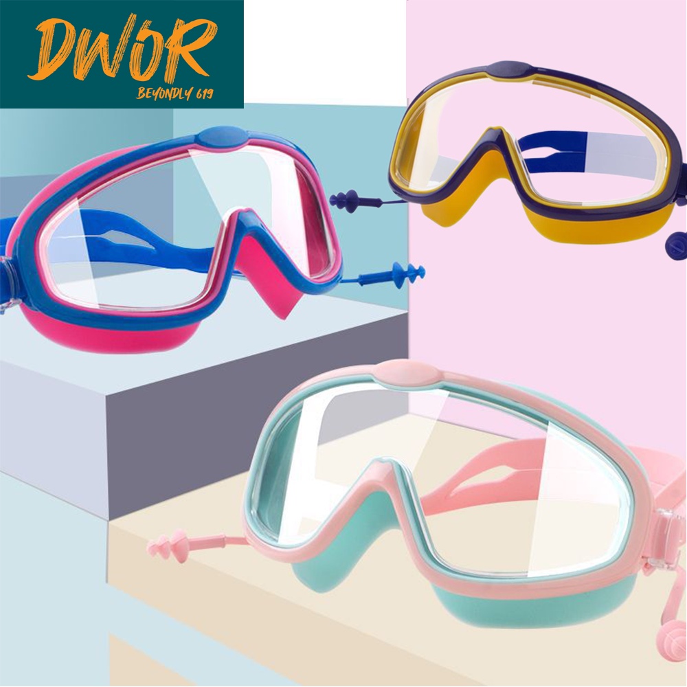 [COD]Dwor Kacamata Renang Anak &amp; Remaja Warna Warni Rainbow Lucu Swiming Googles Speeds Anti Fog 3 Colors