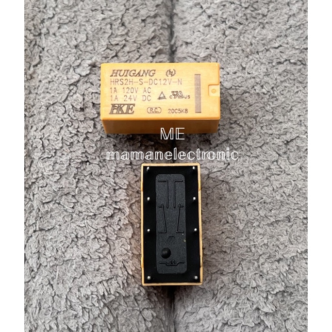 Relay Rilay 12V 8Pin 8 Kaki 1A HKE