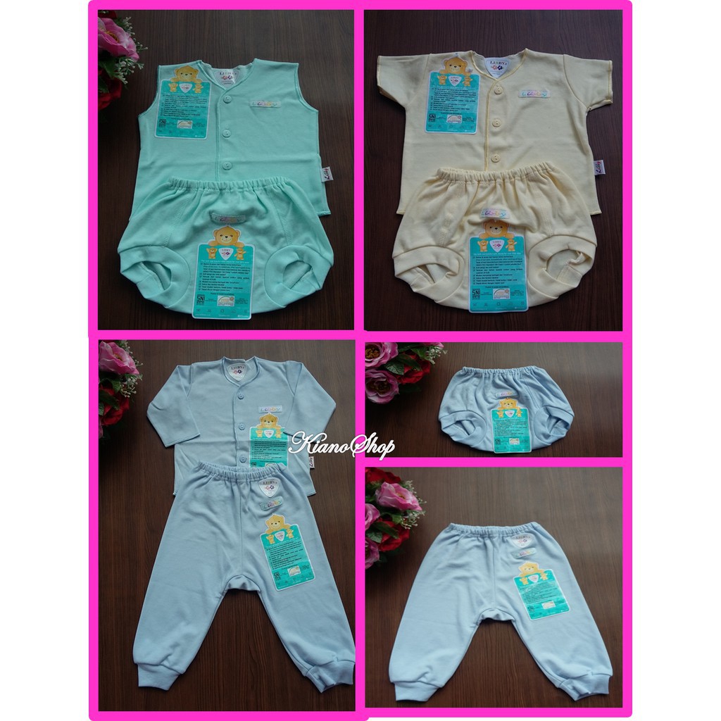 15PCS Paket Murah Baju Bayi Baru Lahir Newborn Libby Polos 0-3 dan 3-6 Bulan Laki-Laki dan Perempuan