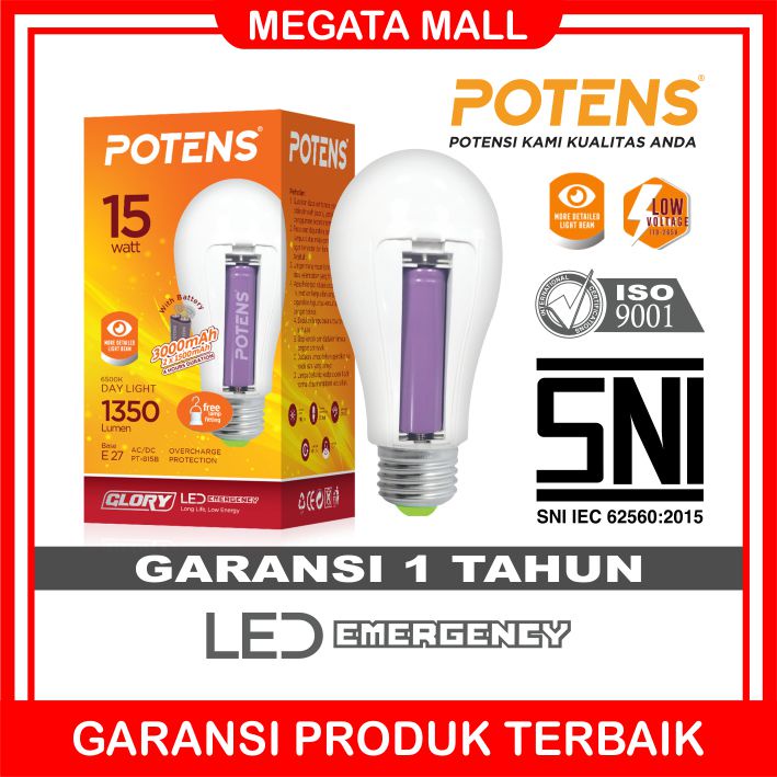 ♫ Megata ♫ A146 Potens Lampu LED Emergency Bohlam Premium Garansi 1 Tahun Import