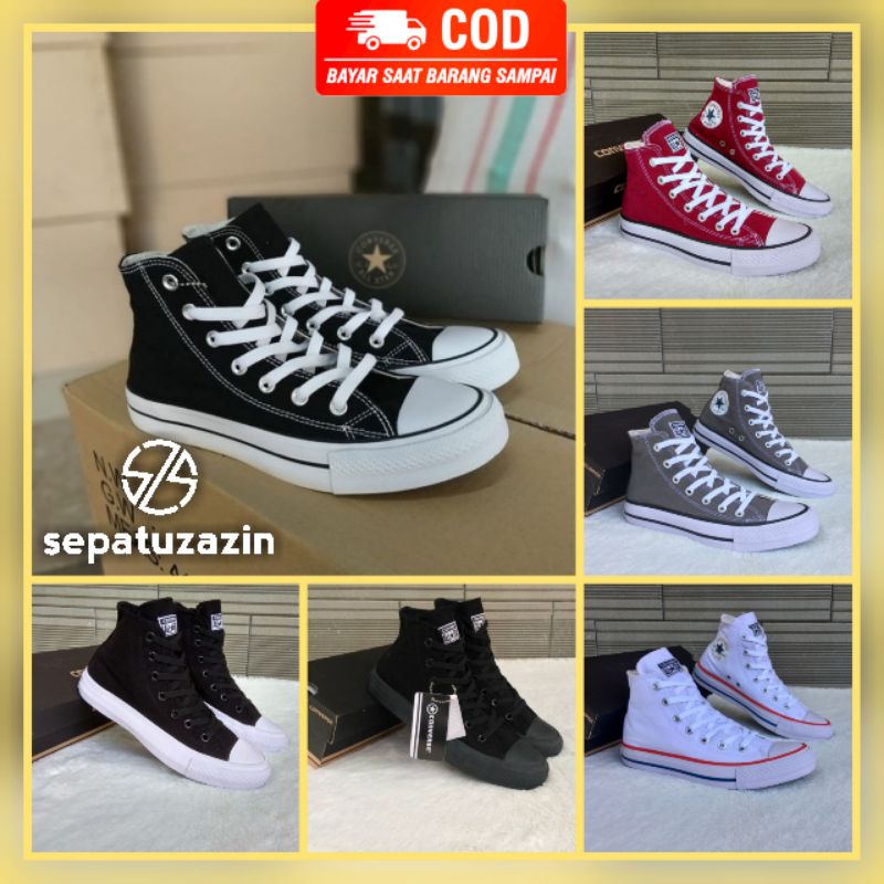 Sepatu Converse All Star Classic Hitam Putih High Tinggi Sneakers Casual Pria Wanita - Sepatu Sneake