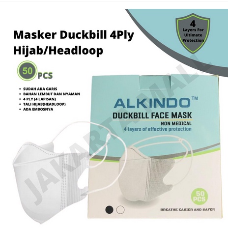 MASKER DUCKBILL GARIS HIJAB DUCKBILL HIJAB/ MASKER HIJAB 1 BOX ISI 50 PCS