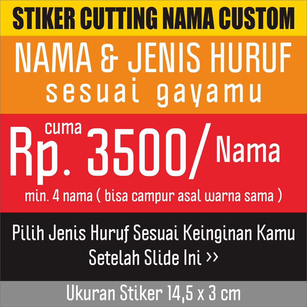 

STIKER CUTTING NAMA CUSTOM TULISAN BEBAS SESUKAMU MURAH SEANTARIKSA