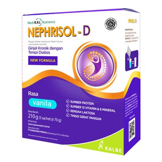 NEPHRISOL-D - Rasa Vanila - Nutrisi Susu Tinggi Protein Low GI - Khusus