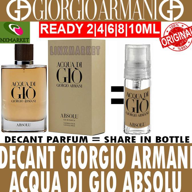 ♛ TERBARU PARFUM PRIA ORI♛ ORIGINAL DECANT PARFUM GIORGIO ARMANI ACQUA DI GIO ABSOLU EDP FOR MEN