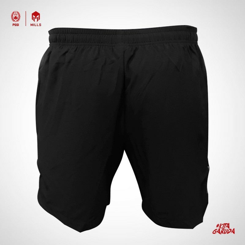 CELANA LARI PENDEK MILLS 1401 CELANA OLAHRAGA BOLA PENDEK LIQUID RUNNING SHORT ORIGINAL BLACK