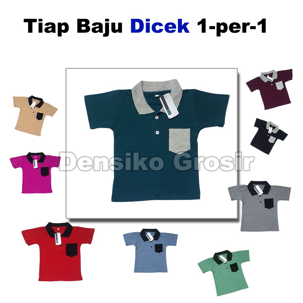 Grosir Polo Kaos Anak 1 lusin (4-6) Seri 3 ukuran Obral Baju Anak