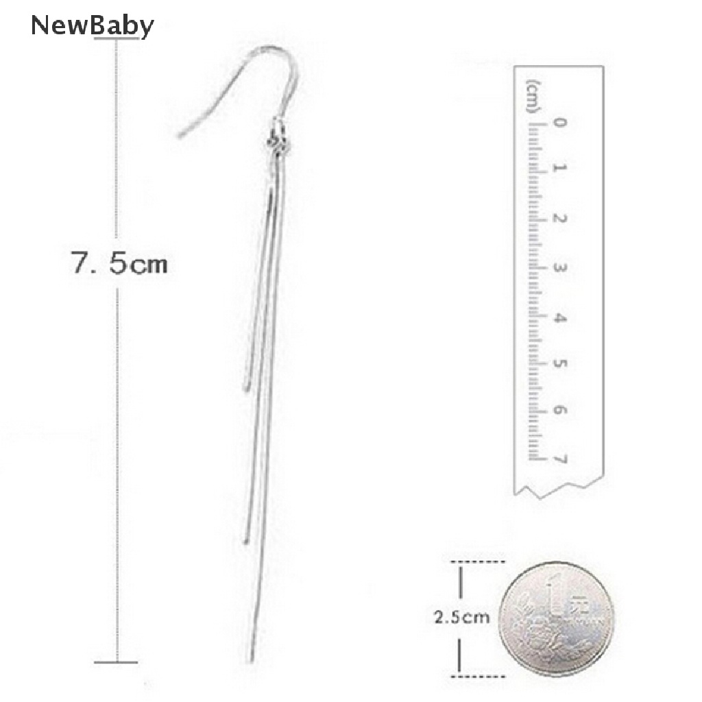 Anting Kait Gantung Panjang Warna Silver Untuk Wanita