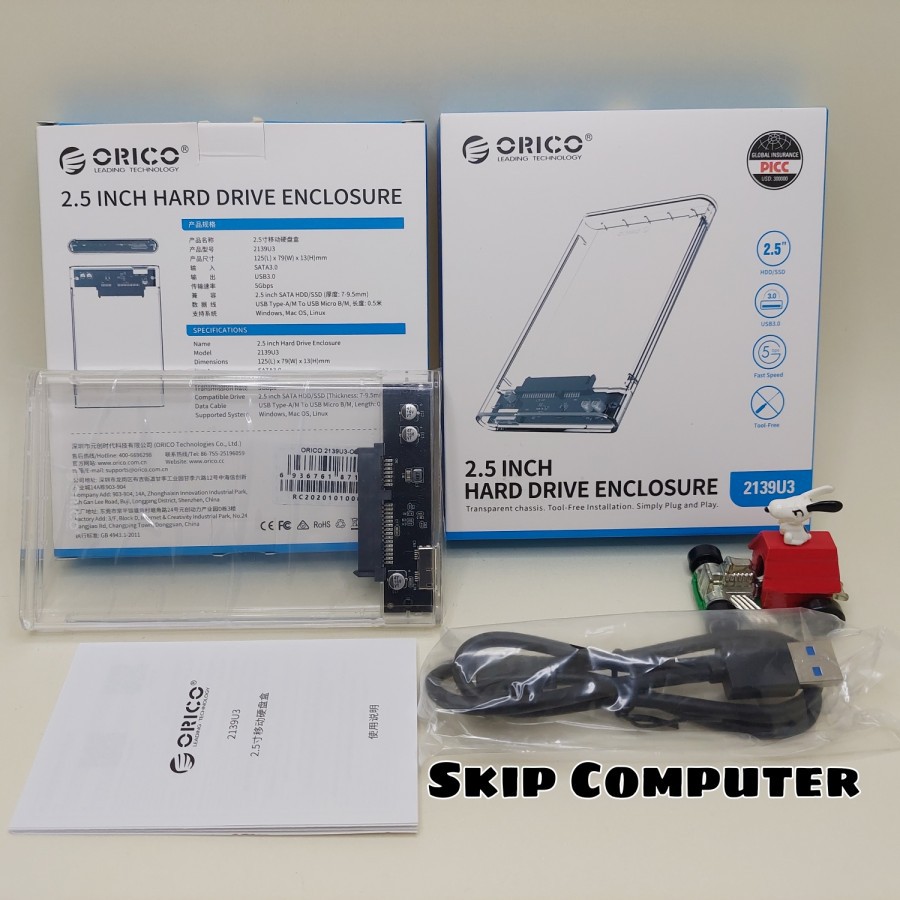 Case HDD Orico 2139U3 3.0 Transparan