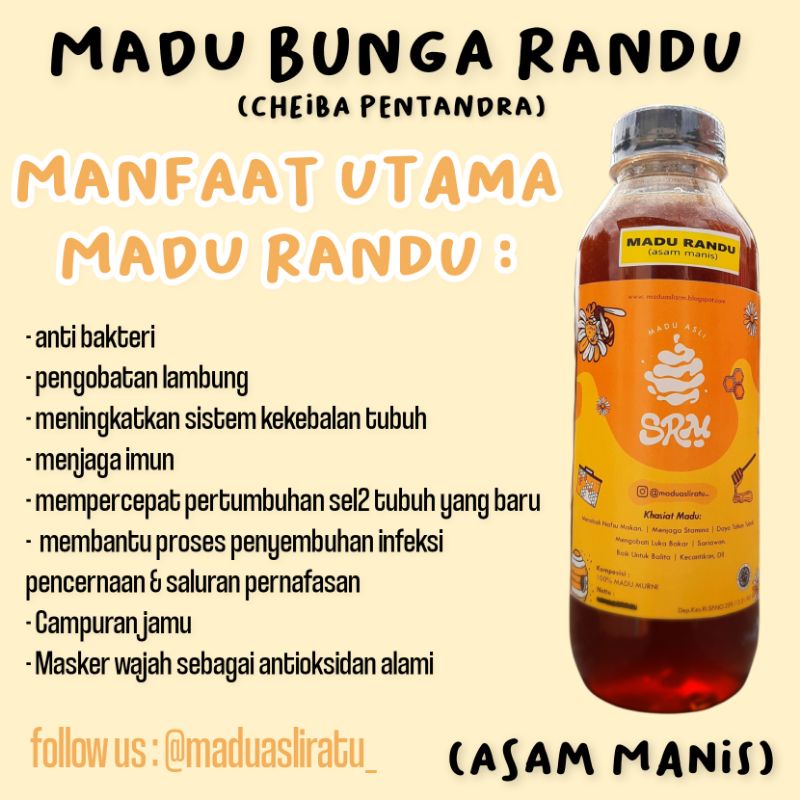 

Madu Asli Murni 500ml (700gram) - Lebah Mellifera - Madu Hutan Organik