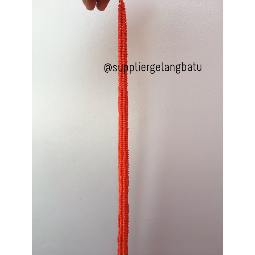 Crystal Ceko Doft 4mm Orange Oren Aksesoris Beads Manik Donat Rondel aksesoris beads craft beads