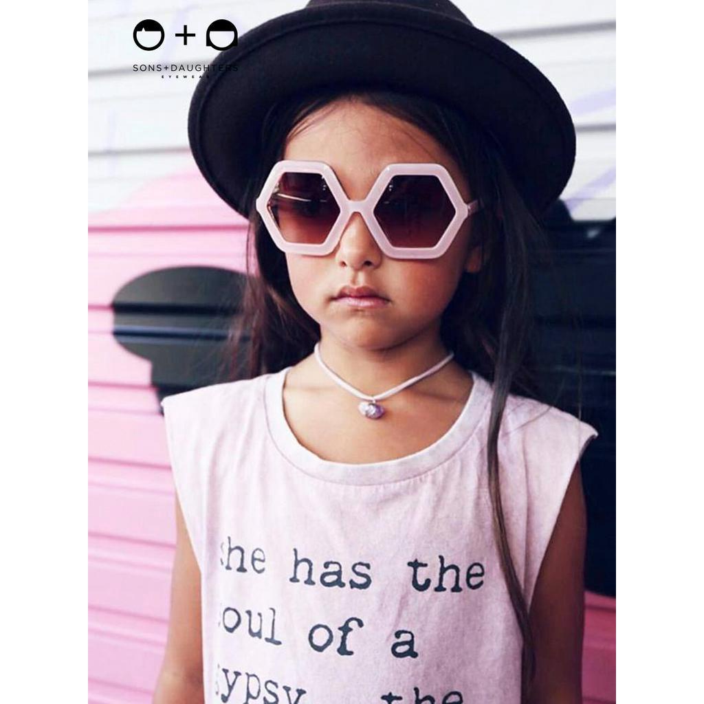 Fashion Polygonal Kids Sunglasses Vintage Shades Sunglasses for Girls Boys